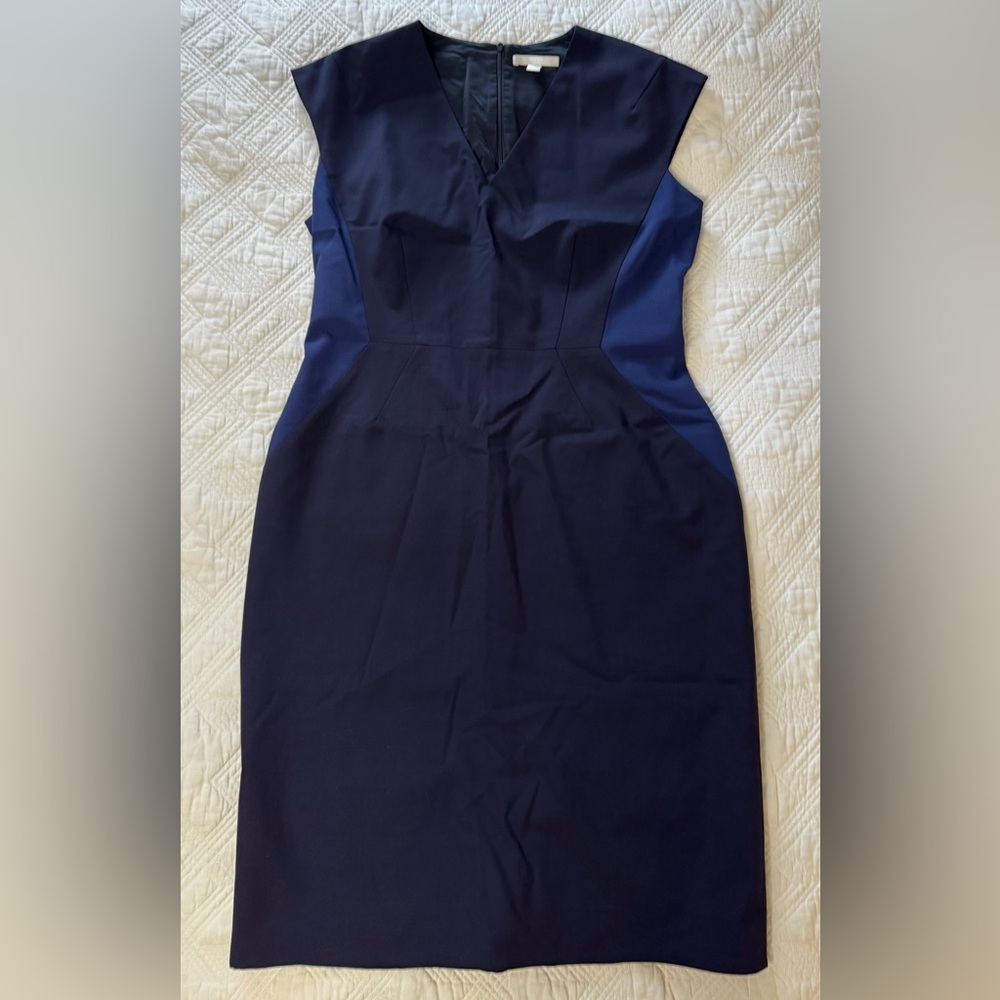 Hugo Boss Dalana Patchwork Sheath Dress Blue - Size 12